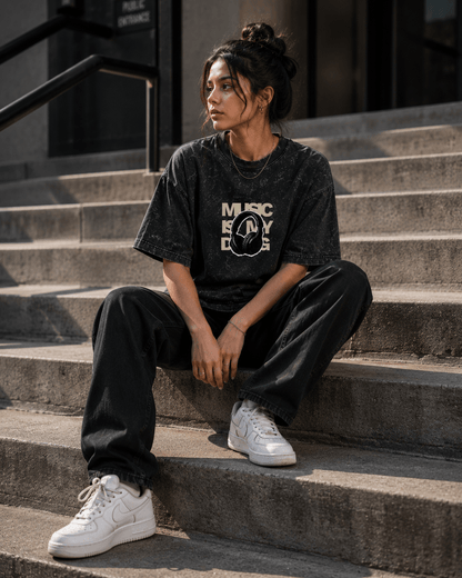 Unisex Acid Washed Oversized Tee