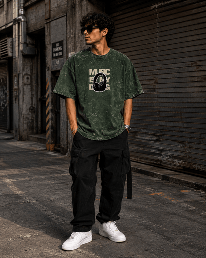 Unisex Acid Washed Oversized Tee
